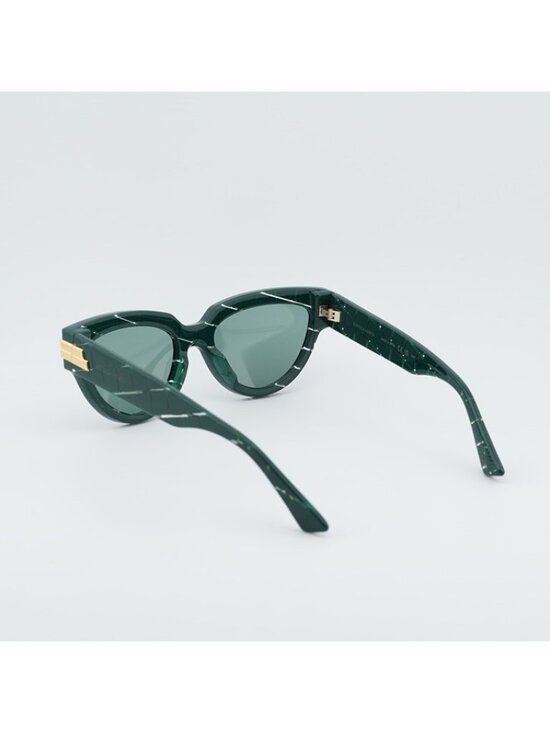 Bottega Veneta BV1035S 004 Sunglasses Green Cat Eye Frame, Green Lenses main image 8